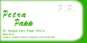 petra papp business card